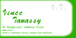 vince tamassy business card